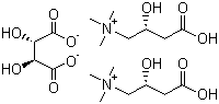 structure of CAS# 36687-82-8, L-Carnitine-L-tartrate ;(R)-Bis [(3-carboxy-2-hydroxypropyl) trimethyl Ammonium] L-tartrate