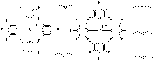 结构式 CAS# 371162-53-7, 四(五氟苯基)硼酸锂与乙醚的化合物