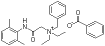 structure of CAS# 3734-33-6, Denatonium benzoate ;N-[2-[(2,6-Dimethylphenyl)amino]-2-oxoethyl]-N,N-diethyl-benzenemethanaminium benzoate; N,N-Diethyl-N-[(2,6-dimethylphenylcarbamoyl)methyl]benzylammonium benzoate; Benzyldiethyl(2,6-xylylcarbamoylmethyl)ammonium benzoate