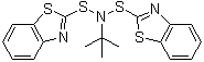 N-叔丁基-双(2-苯并噻唑)次磺酰亚胺分子结构 (CAS 3741-80-8)