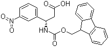 结构式 CAS# 374791-01-2, (S)-N-芴甲氧羰基-3-氨基-3-(3-硝基苯基)丙酸