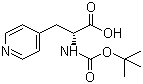 结构式 CAS# 37535-58-3, Boc-3-(4-吡啶基)-D-丙氨酸; N-叔丁氧羰基-4-吡啶基-D-丙氨酸
