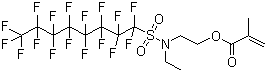 structure of CAS# 376-14-7, 2-(N-Ethylperfluorooctanesulfonamido)ethyl methacrylate;2-[Ethyl[(heptadecafluorooctyl)sulphonyl]amino]ethyl methacrylate