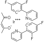 Bis[2-(2,4-difluorophenyl)pyridine-C2,N'](acetylacetonato)iridium(III) molecular structure (CAS 376367-95-2)