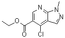 结构式 CAS# 37801-57-3, 4-氯-1-甲基-1H-吡唑并[3,4-b]吡啶-5-羧酸乙酯