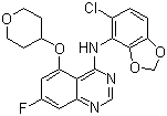 4-(6-Chloro-2,3-methylenedioxyanilino)-7-fluoro-5-tetrahydropyran-4-yloxyquinazoline molecular structure (CAS 379230-38-3)