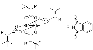 structure of CAS# 380375-05-3, Tetrakis[N-phthaloyl-(R)-tert-leucinate]dirhodium