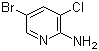 结构式 CAS# 38185-55-6, 5-溴-3-氯吡啶-2-胺; 2-氨基-3-氯-5-溴吡啶