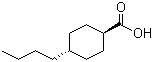 结构式 CAS# 38289-28-0, 反式-4-丁基环己烷甲酸; 反式对丁基环己基甲酸