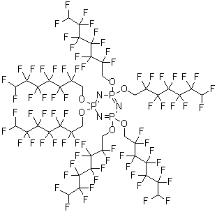 结构式 CAS# 3830-74-8, 2,2,4,4,6,6-六((2,2,3,3,4,4,5,5,6,6,7,7-十二氟庚基)氧基)-2,2,4,4,6,6-六氢-1,3,5,2,4,6-三氮杂三磷杂苯