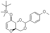 1,5-Anhydro-2-deoxy-3-O-[(1,1-dimethylethyl)dimethylsilyl]-4,6-O-[(4-methoxyphenyl)methylene]-D-arabino-hex-1-enitol molecular structure (CAS 384346-91-2)