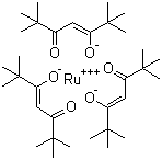 structure of CAS# 38625-54-6, Tris(2,2,6,6-tetramethyl-3,5-heptanedionato)ruthenium;Tris(2,2,6,6-tetramethyl-3,5-heptanedionato)ruthenium(III); Tris(dipivaloylmethanate)ruthenium