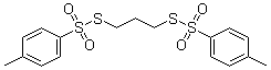 structure of CAS# 3866-79-3, 4-Methylbenzenesulfonothioic acid S1,S1'-1,3-propanediyl ester;1,3-Bis(4-methylbenzenesulfonylthio)propane; 1,3-Propanedithiol ditosylate; NSC 82472; Trimethylene di-p-toluenethiosulfonate