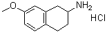 1,2,3,4-四氢-7-甲氧基-2-萘胺盐酸盐分子结构 (CAS 3880-78-2)