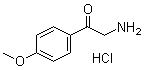 structure of CAS# 3883-94-1, 2-Amino-4'-methoxyacetophenone hydrochloride;2-Amino-1-(4-methoxyphenyl)ethanone hydrochloride; 2-Amino-1-[4-(methyloxy)phenyl]ethanone hydrochloride
