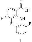 结构式 CAS# 391211-97-5, 2-(2-氟-4-碘苯胺基)-3,4-二氟苯甲酸