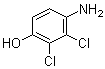 structure of CAS# 39183-17-0, 4-Amino-2,3-dichlorophenol;2,3-Dichloro-4-aminophenol; 2,3-Dichloro-4-hydroxyaniline
