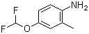 结构式 CAS# 39211-57-9, 4-(二氟甲氧基)-2-甲基苯胺