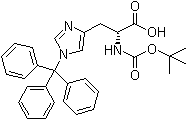 结构式 CAS# 393568-74-6, N-[叔丁氧羰基]-1-(三苯甲基)-D-组氨酸