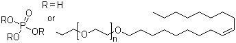 Oleyl alcohol ethoxylate phosphate molecular structure (CAS 39464-69-2)