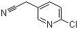 structure of CAS# 39891-09-3, 2-Chloro-5-pyridineacetonitrile;2-Chloro-5-(cyanomethyl)pyridine; 2-(6-Chloro-3-pyridinyl)acetonitrile