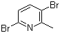 structure of CAS# 39919-65-8, 2,5-Dibromo-6-methylpyridine;3,6-Dibromo-2-methylpyridine; 3,6-Dibromo-2-picoline