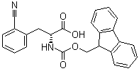 structure of CAS# 401620-74-4, 2-Cyano-N-[(9H-fluoren-9-ylmethoxy)carbonyl]-D-phenylalanine