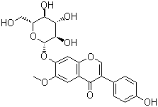 structure of CAS# 40246-10-4, Glycitin;3-(4-Hydroxyphenyl)-6-methoxy-7-[(2S,3R,4S,5S,6R)-3,4,5-trihydroxy-6-(hydroxymethyl)oxan-2-yl]oxychromen-4-one