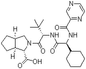 结构式 CAS# 402958-98-9, (1S,3aR,6aS)-(2S)-2-环己基-N-(2-吡嗪基羰基)甘氨酰-3-甲基-L-缬氨酰八氢环戊并[c]吡咯-1-羧酸