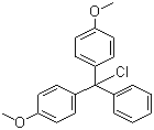 structure of CAS# 40615-36-9, 4,4'-Dimethoxytrityl chloride;1,1'-(Chlorophenylmethylene)bis[4-methoxybenzene]; Di-p-anisylphenylmethyl chloride; DMT chloride; DMT-Cl