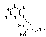5'-氨基-5'-脱氧鸟苷分子结构 (CAS 4099-84-7)