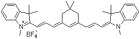 结构式 CAS# 410536-44-6, 2-((E)-3-(5,5-二甲基-3-[(E)-3-(1,3,3-三甲基-1,3-二氢-2H-吲哚-2-亚基)-1-丙烯基]-2-环己烯-1-亚基)-1-丙烯基)-1,3,3-三甲基-3H-吲哚鎓四氟硼酸盐