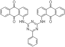 structure of CAS# 4118-16-5, Pigment Yellow 147;C.I. 60645; 1,1'-[(6-Phenyl-1,3,5-triazine-2,4-diyl)diimino]bisanthraquinone