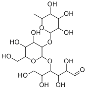 O-6-deoxy-α-L-galactopyranosyl-(1→2)-O-β-D-galactopyranosyl-(1→4)-D-Glucose molecular structure (CAS 41263-94-9)