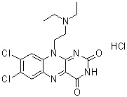 7,8-Dichloro-10-[2-(diethylamino)ethyl]benzo[g]pteridine-2,4(3H,10H)-dione monohydrochloride molecular structure (CAS 41572-59-2)