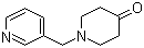 结构式 CAS# 41661-57-8, 1-((吡啶-3-基)甲基)-4-哌啶酮