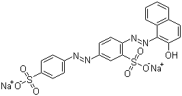 structure of CAS# 4196-99-0, Acid Red 66;C.I. 26905; Biebrich Scarlet; Ponceau BS; Sodium 6-(2-hydroxynaphthylazo)-3,4'-azodibenzenesulfonate