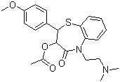 structure of CAS# 42399-41-7, Diltiazem;5-[2-(Dimethylamino)ethyl]-2-(4-methoxyphenyl)-4-oxo-2,3,4,5-tetrahydro-1,5-benzothiazepin-3-yl acetate