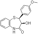 structure of CAS# 42399-49-5, (2S-cis)-(+)-2,3-Dihydro-3-hydroxy-2-(4-methoxyphenyl)-1,5-benzothiazepin-4(5H)-one