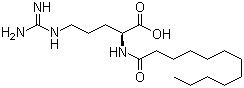 structure of CAS# 42492-22-8, N-Lauroyl-L-arginine;N2-(1-Oxododecyl)-L-arginine