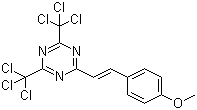 结构式 CAS# 42573-57-9, 2,4-双(三氯甲基)-6-对甲氧基苯乙烯基-S-三嗪