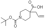 structure of CAS# 426842-70-8, 4-Allyl-1-(tert-butyloxycarbonyl)piperidine-4-carboxylic acid