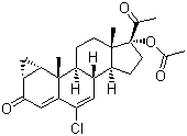 structure of CAS# 427-51-0, Cyproterone acetate;6-Chloro-1b,2b-dihydro-17-hydroxy-3'H-cyclopropa[1,2]pregna-1,4,6-triene-3,20-dione 17-acetate; Androcur