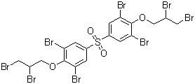 structure of CAS# 42757-55-1, Octabromobisphenol-S;Bis[3,5-dibromo-4-(2,3-dibromopropoxy)phenyl] sulphone