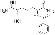 structure of CAS# 4299-03-0, Benzoyl-L-arginine amide monohydrochloride;NSC 343719; alpha-N-Benzoyl-L-argininamide hydrochloride