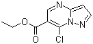 structure of CAS# 43024-70-0, 7-Chloropyrazolo[1,5-a]pyrimidine-6-carboxylic acid ethyl ester
