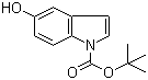 结构式 CAS# 434958-85-7, N-Boc-5-羟基吲哚; 5-羟基吲哚-1-羧酸叔丁酯