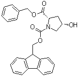 structure of CAS# 439290-35-4, (2S,4S)-4-Hydroxy-1,2-pyrrolidinedicarboxylic acid 1-(9H-fluoren-9-ylmethyl) 2-(phenylmethyl) ester