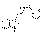structure of CAS# 442632-72-6, N-[2-(2-Methyl-1H-indol-3-yl)ethyl]-2-thiophenecarboxamide;CK 636