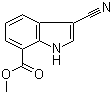 结构式 CAS# 443144-24-9, 3-氰基-1H-吲哚-7-甲酸甲酯